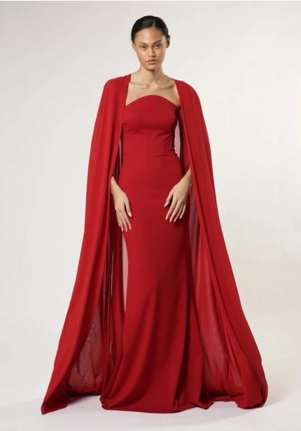 Strapless Crepe Gown