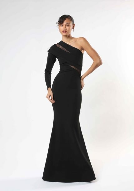 Long Sleeve Crepe Gown