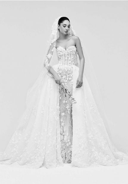 Embroidered Two-Piece Effect Wedding Dress