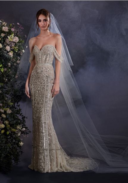 Fully Beaded Mermaid Wedding Dress