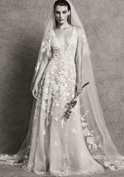 Floral Embroidered Wedding Dress