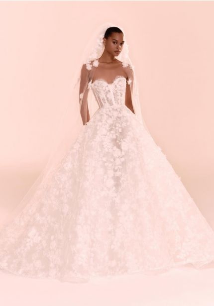 Corset Floral Wedding Dress