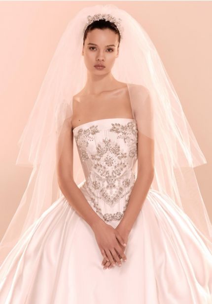 Embellished Satin Ball Gown