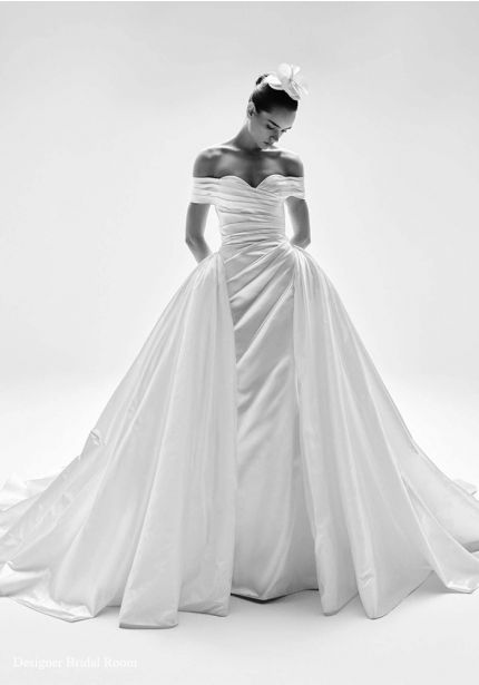 Draped Satin Wedding Dress