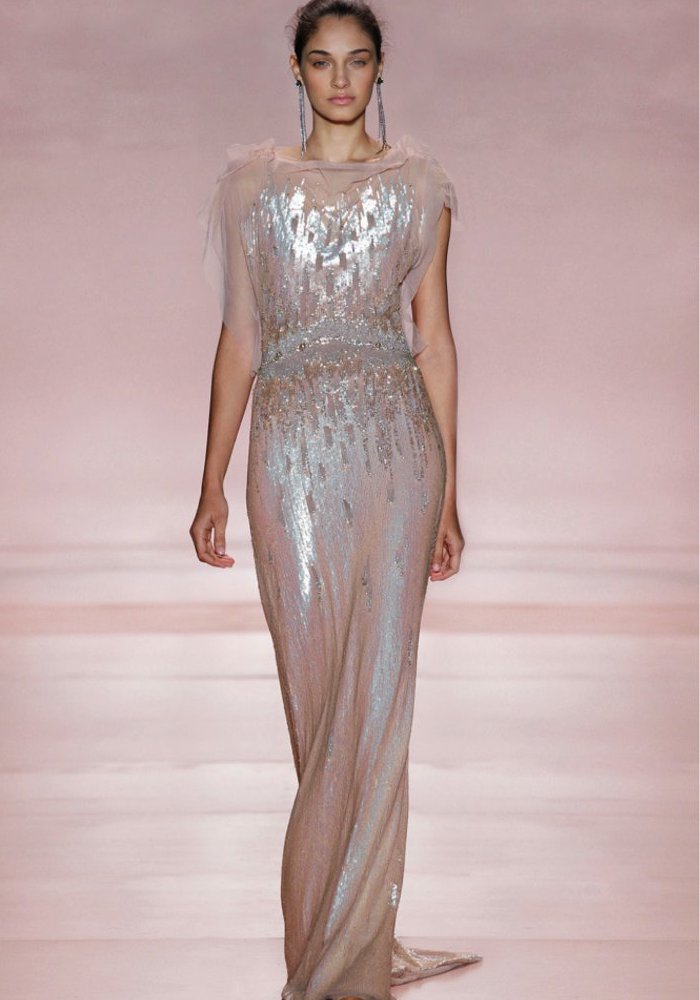 Jenny Packham | Bonnie Sequined Blush Pink Evening Dress | Designer ...