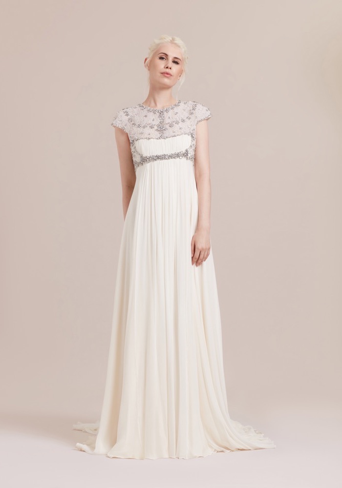 Jenny Packham | Brigitte Embellished Empire Waist Chiffon Wedding Dress ...