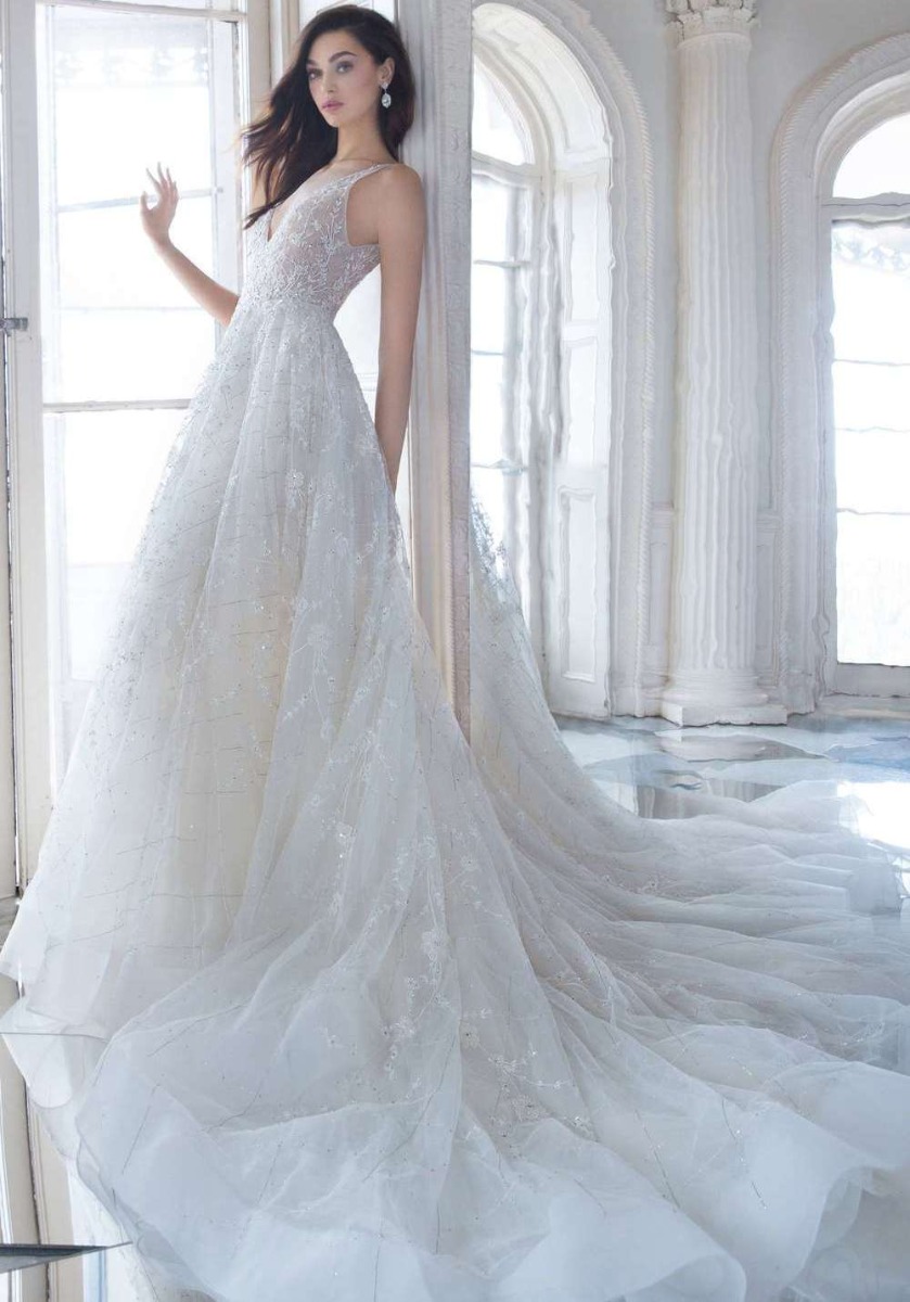 Lazaro | 3805 | Embellished Beautiful Tulle Wedding Dress - Designer ...