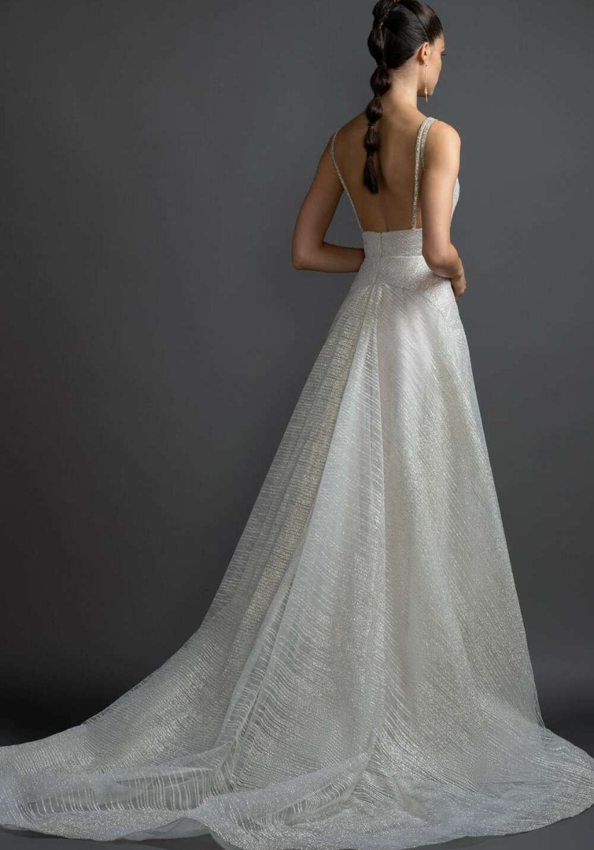 Lazaro 3908 Celeste Silver Shimmer Wedding Dress Hong Kong | Designer ...
