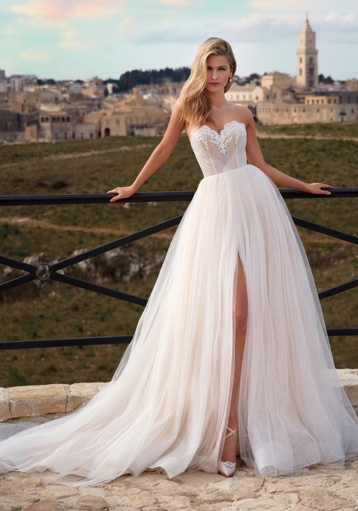 Nicole Romance RO12132 Romantic High Slit Wedding Dress HK