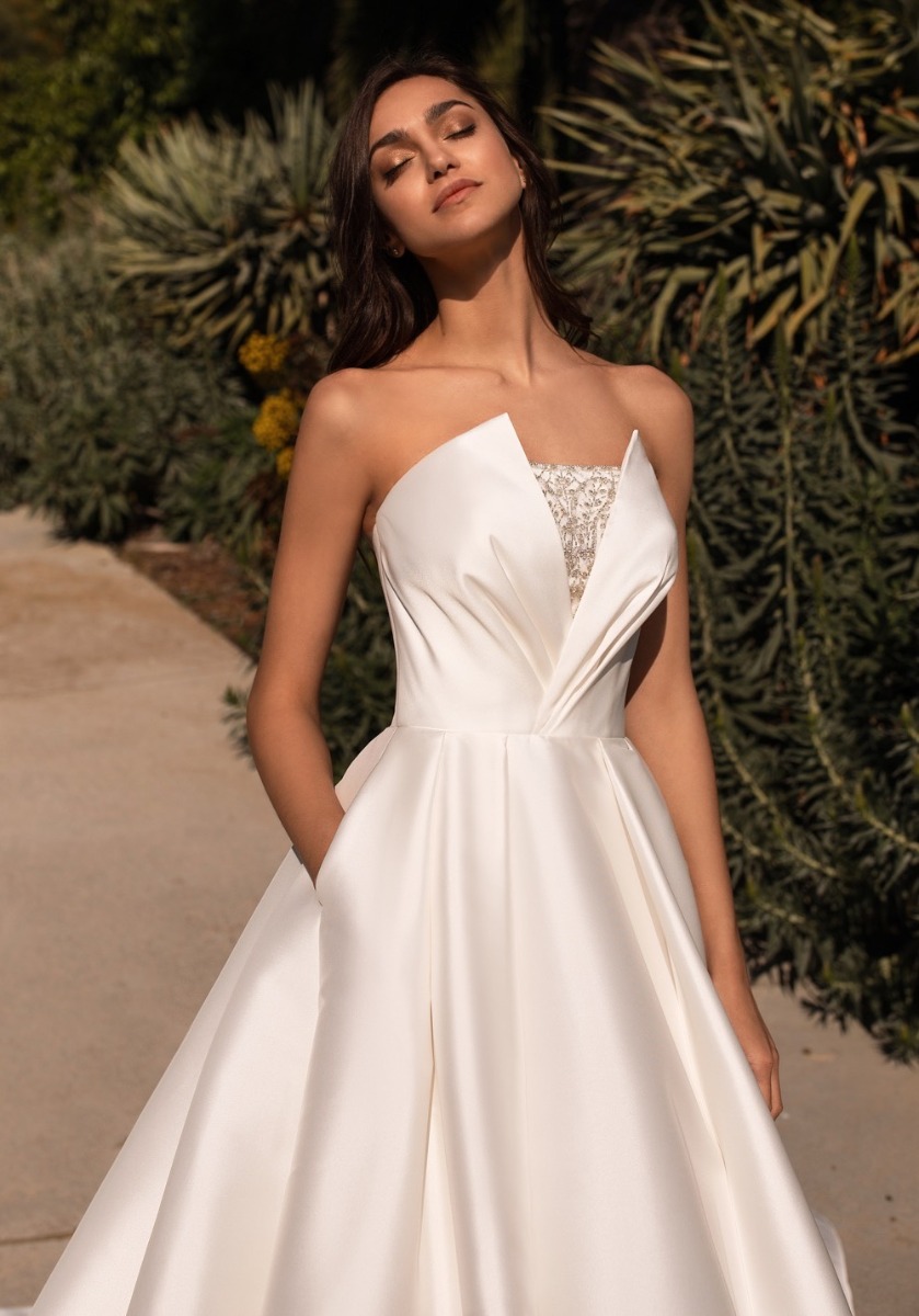 Pronovias | Phoebe Beaded Glamorous Mikado Princess Wedding Dress ...
