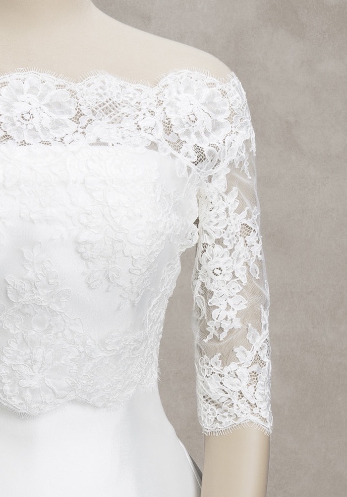 Pronovias | Chaqueta LA 114 Lace Embroidered Bridal Jacket | Designer ...