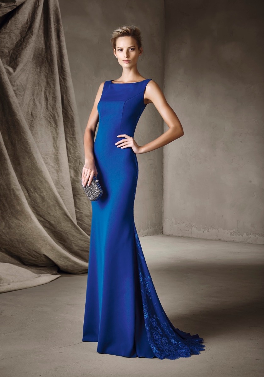 Pronovias | Cipriane Minimalist Blue Crepe Gown HK | Designer Bridal Room