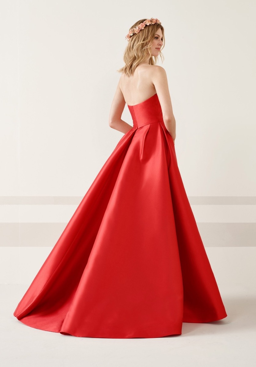 Pronovias | Taona Simple Red Mikado Ball Gown HK | Designer Bridal Room