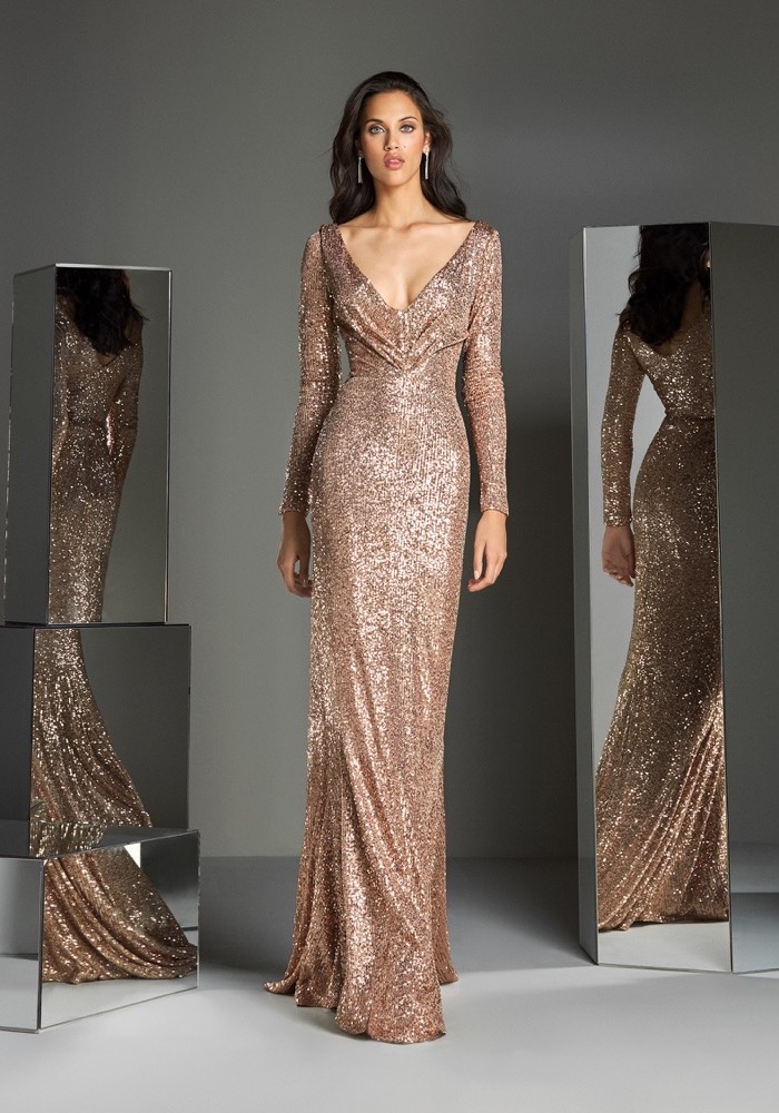 Rose Gold Sequins Mermaid Evening Dress – FancyVestido