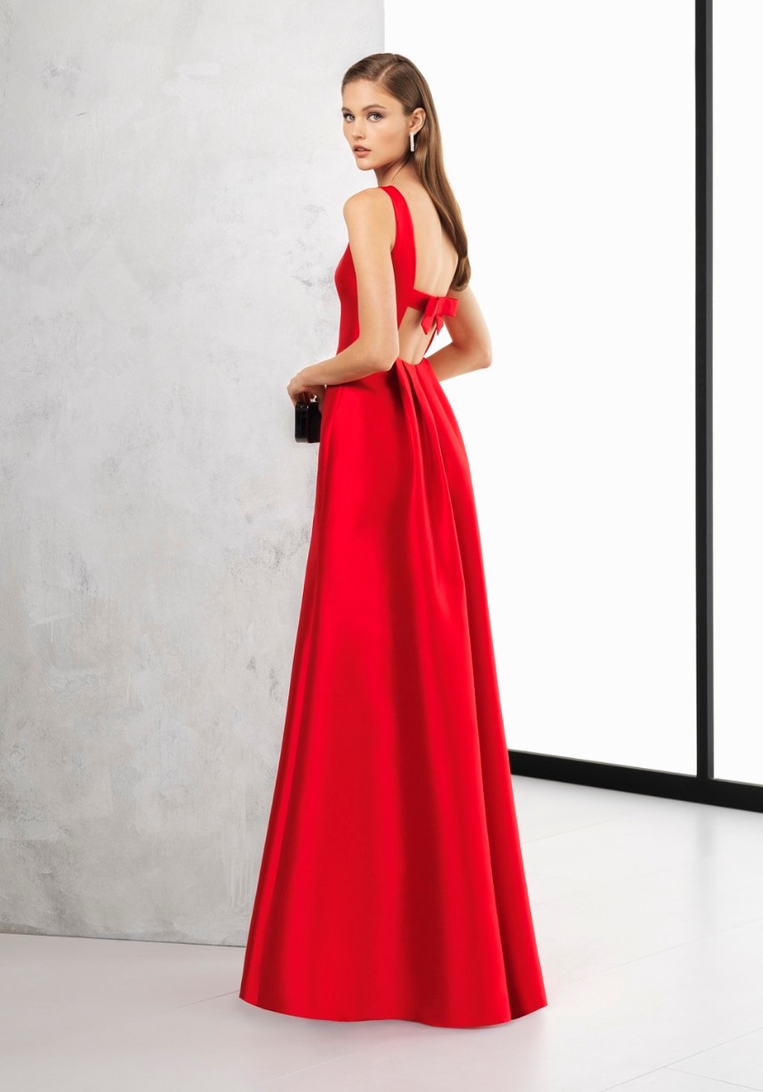 Rosa Clara | 2T195 Red Mikado Open Back Evening Gown HK | Designer ...