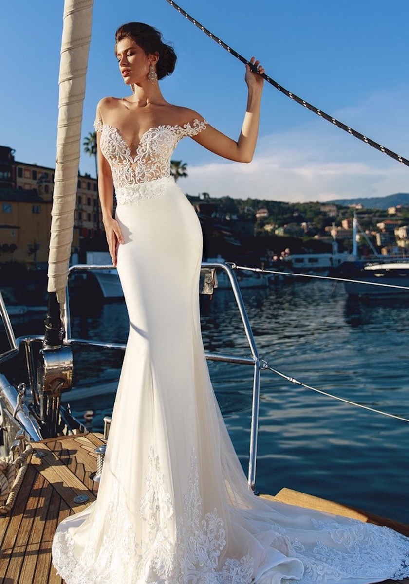 Viero Bridal Carina Beaded Off Shoulder Sexy Mermaid Wedding Dress Designer Bridal Room 