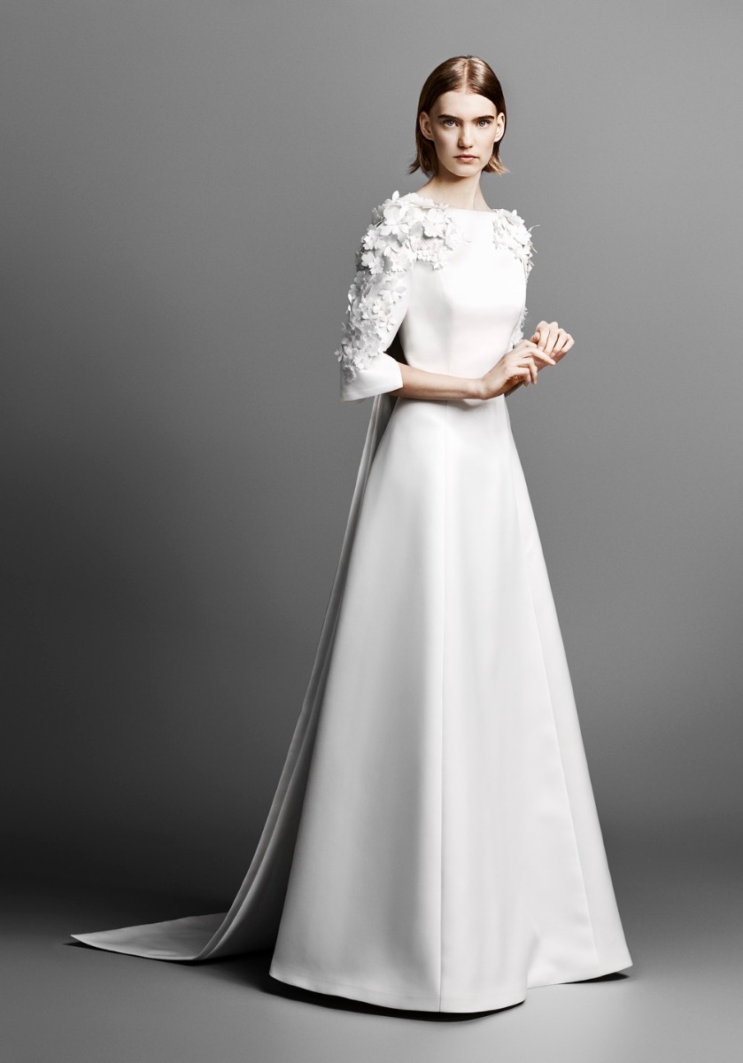 Viktor & Rolf | VRM110 Flower Sleeves Satin Wedding Dress | Designer ...