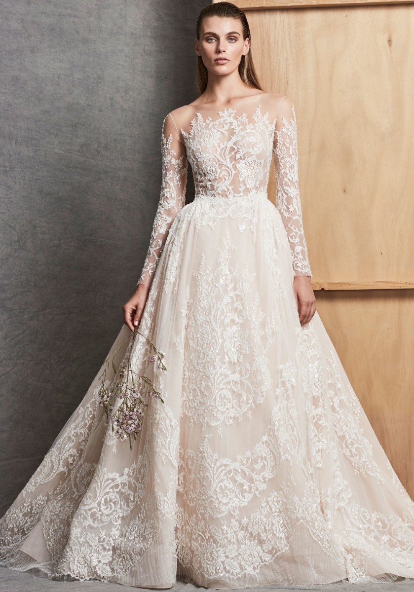Zuhair Murad | Christina Embroidered Romantic Long Sleeves Ball Gown ...