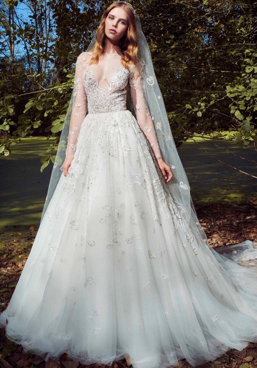 Zuhair Murad | Samantha Sparkly Long Sleeves Princess Wedding Dress ...